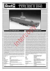 Manuál Revell set 05004 Ships U-Boot Type XXI U 2540