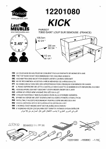 Руководство Parisot 12201080 Kick Кровать-чердак