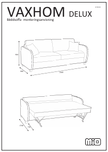 Brugsanvisning Mio Vaxholm Delux Sovesofa