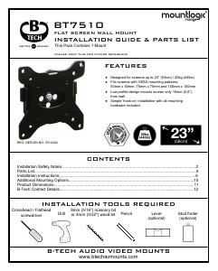 说明书 B-TechBT7510壁挂支架
