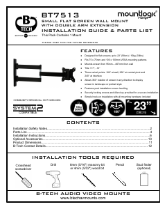 説明書 B-Tech BT7513 ウォールマウント