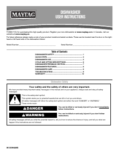 Mode d’emploi Maytag MDB4949SDE Lave-vaisselle