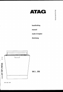 Handleiding ATAG VA302I5U Vaatwasser