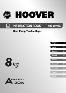 Brugsanvisning Hoover VHC 980ATXX-S Tørretumbler