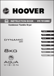 Kullanım kılavuzu Hoover DYC 78132NBX-S Kurutma makinesi