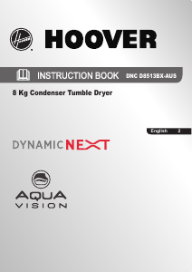 Manual Hoover DNC D8513BX-AUS Dryer