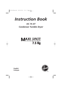 Manual Hoover HC 75 XT-47 Dryer