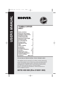 Manual Hoover HDC 7FM Dryer