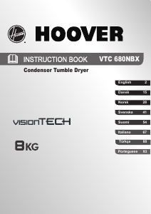 Kullanım kılavuzu Hoover VTC 680NBX-S Kurutma makinesi