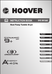 Manual Hoover DYC 9913AX-80 Dryer