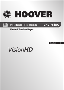 Handleiding Hoover VHV 781NC-80 Wasdroger