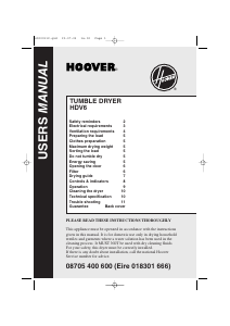 Handleiding Hoover HDV 6 Wasdroger