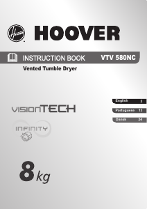 Manual Hoover VTV 580NC-S Máquina de secar roupa