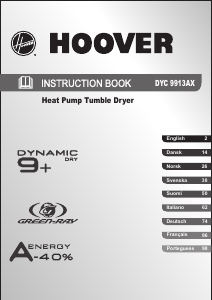 Manual Hoover DYC 9913AX-S Máquina de secar roupa