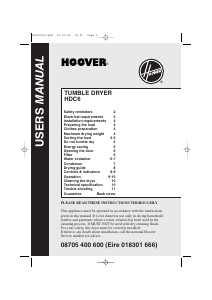 Manual Hoover HDC 6 Dryer