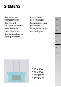 Manual de uso Siemens LC86K950 Campana extractora
