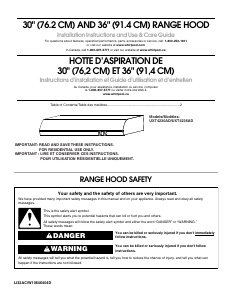 Manual Maytag UXT4236ADB Cooker Hood