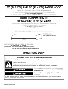 Manual Maytag UXT5230BDB Cooker Hood