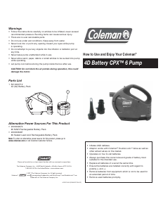 Manual Coleman CPX QuickPump Air Pump