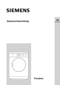 Bedienungsanleitung Siemens WTXL640A Trockner