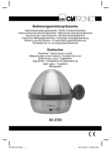 Bruksanvisning Clatronic EK 2733 Eggkoker
