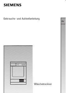 Bedienungsanleitung Siemens WTXL2101 Trockner