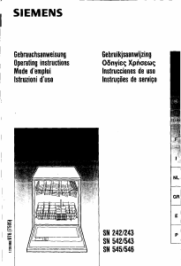 Bedienungsanleitung Siemens SN24220 Geschirrspüler