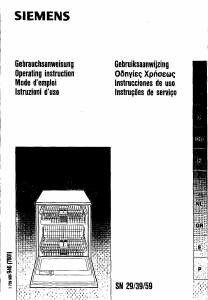 Manuale Siemens SN59650 Lavastoviglie