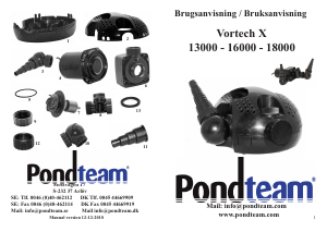 Bruksanvisning Pondteam Vortech X16000 Fontänpump