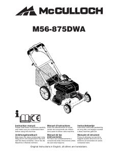 Handleiding McCulloch M56-875DWA Grasmaaier
