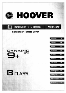 Manuale Hoover DYC 8913BX-47 Asciugatrice