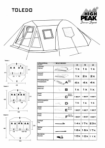 Manual High Peak Toledo 5 Tent