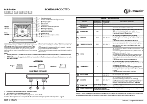 Manuale Bauknecht BLPE 6200 IN Forno