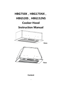 Handleiding Hoover HBG175NX Afzuigkap