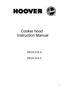 Handleiding Hoover HECH616X Afzuigkap