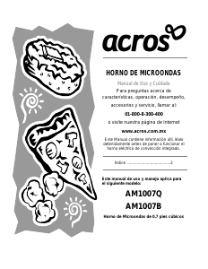 Manual de uso Acros AM1007B Microondas