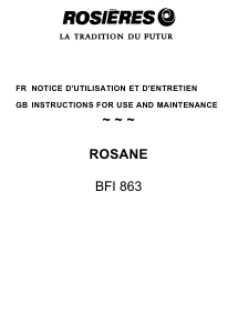 Mode d’emploi Rosières BFI 863 IN Cuisinière