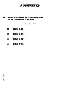 Mode d’emploi Rosières RCG 621 RB Cuisinière