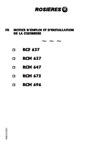 Mode d’emploi Rosières RCM 647 RB Cuisinière