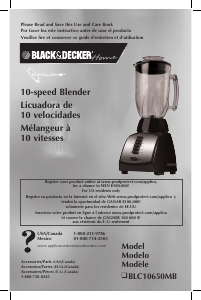 Mode d’emploi Black and Decker BLC10650MB Blender