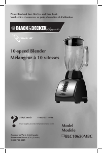 Mode d’emploi Black and Decker BLC10650MBC Blender