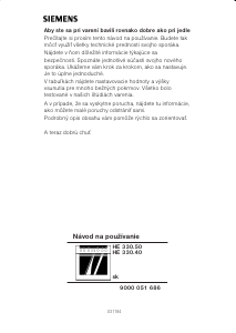 Návod Siemens HE330250 Sporák