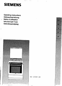 Mode d’emploi Siemens HG13220EU Cuisinière