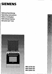 Mode d’emploi Siemens HM22750EU Cuisinière