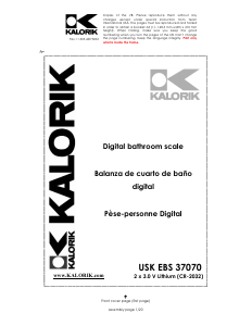 Mode d’emploi Kalorik USK EBS 37070 Pèse-personne