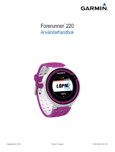 Bruksanvisning Garmin Forerunner 220 Sportklocka