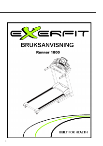 Bruksanvisning X-erfit 1800 Runner Löpband