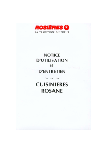 Mode d’emploi Rosières BG 520 RUV Cuisinière