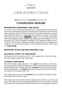 Manual Malvern 1020 Boiler