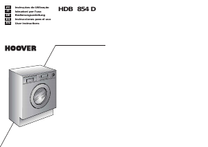 Manual Hoover HDB 854D-80 Máquina de lavar e secar roupa